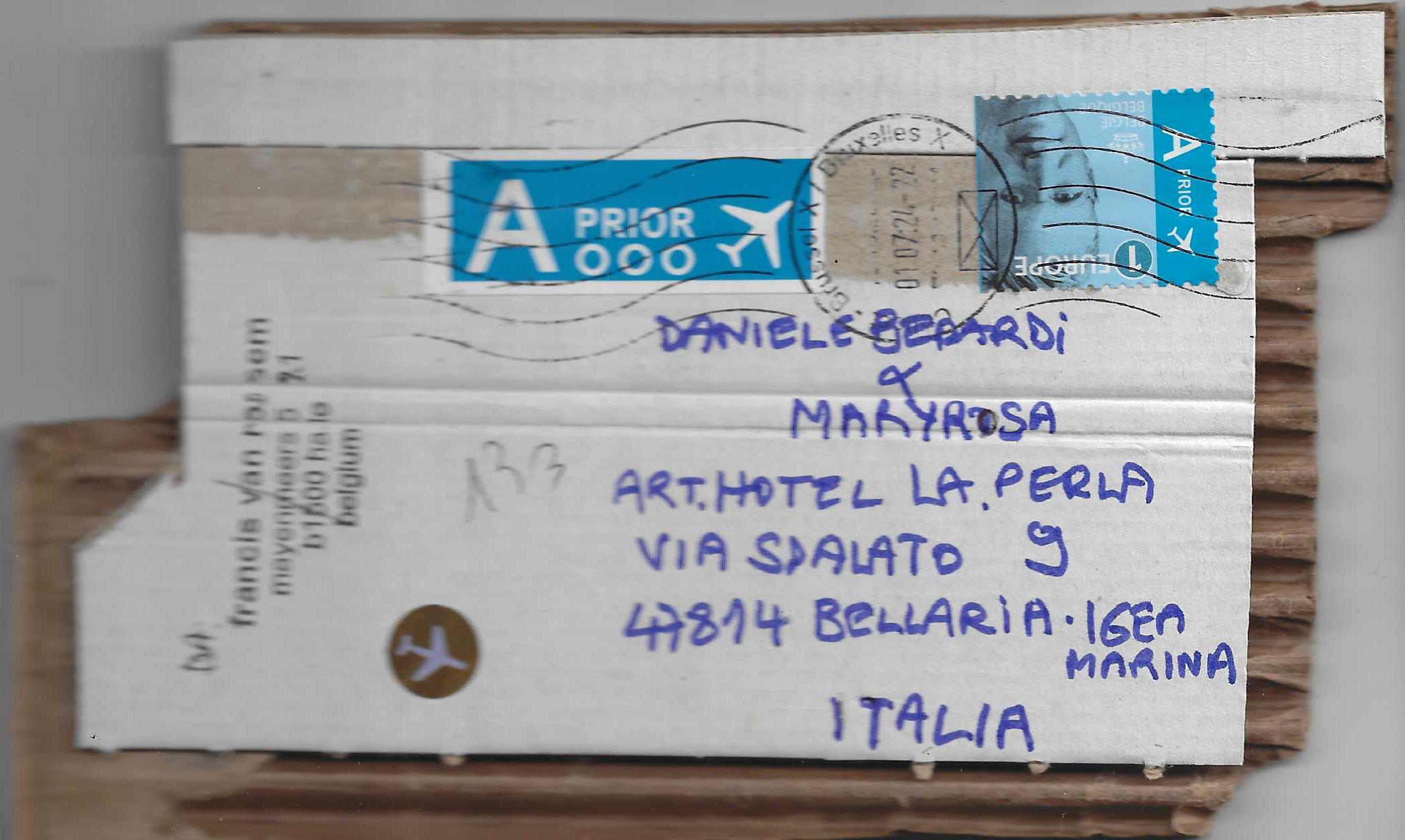 retro della cartolina di Francis Van Rossem